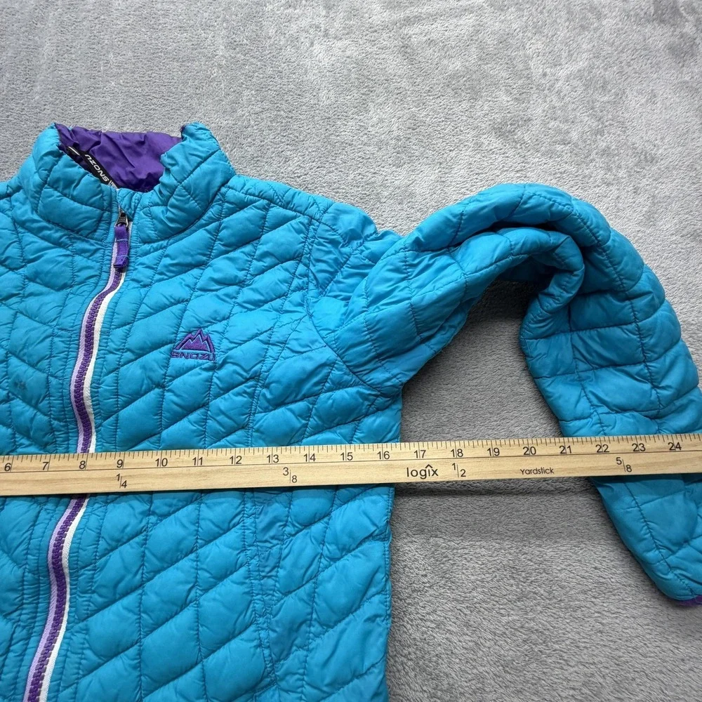 Snozu Jacket Girls Large‎ 14-16 Blue Quilted Puffer Full Zip Insulated Warm